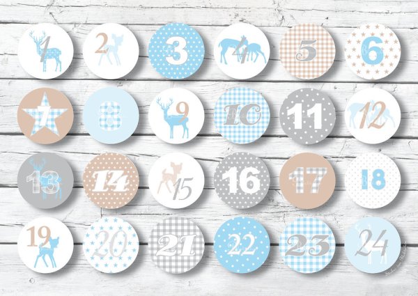 Макет наклеек для адвент календаря