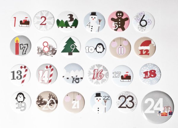 Новогодние наклейки для адвент календаря