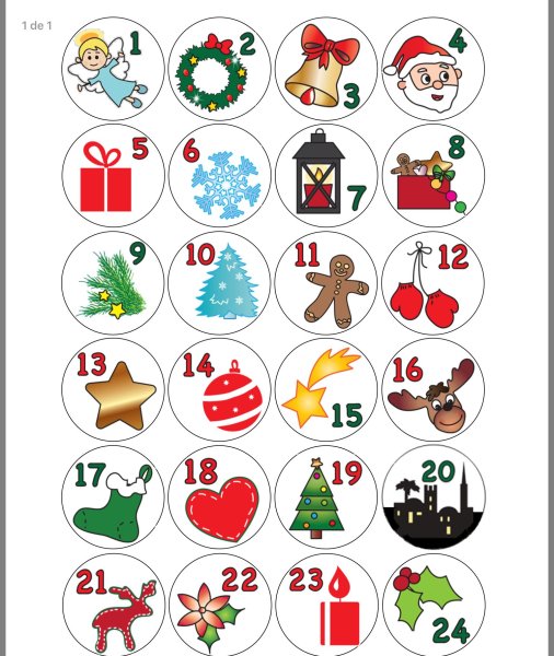 Цифры в кружочках для адвент календаря