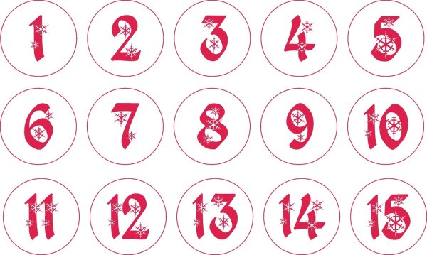 Красивые цифры для адвент календаря