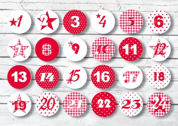 Новогодние наклейки круглые