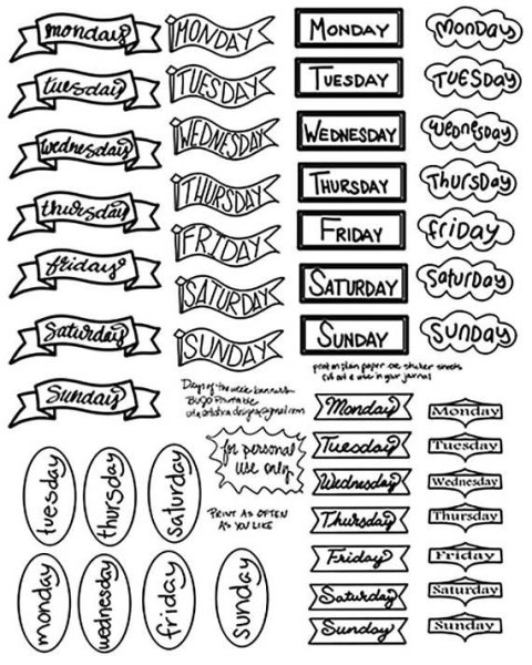 Наклейки для буллет джорнал