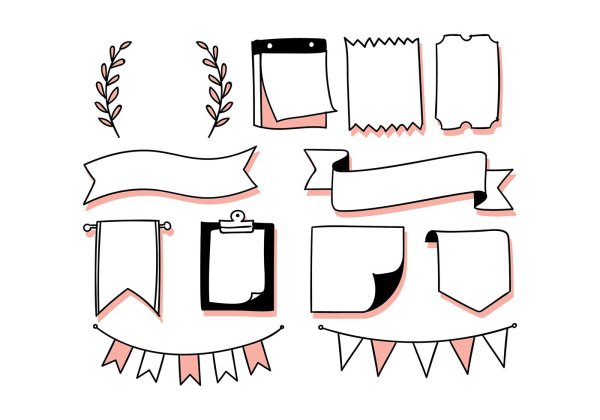 Стикеры для ежедневника черно белые