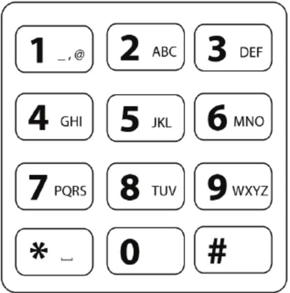 Телефонная клавиатура с буквами