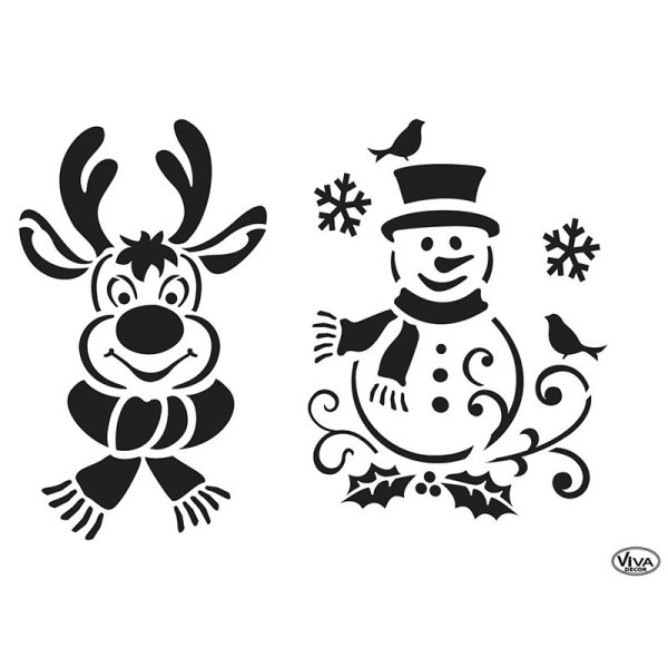 Новогодние трафареты Снеговик