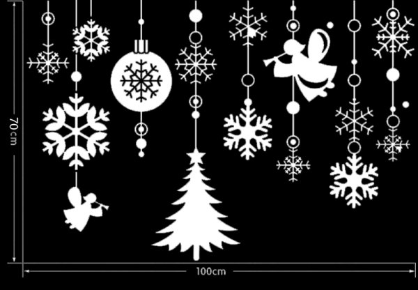 Новогодние трафареты на стекла