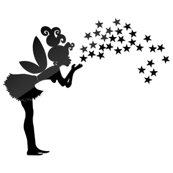 Трафарет феи на окно