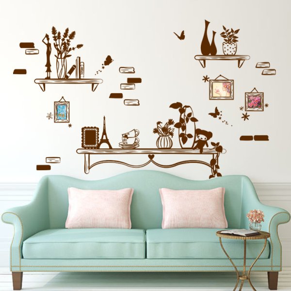 Наклейки декор на стену в интерьере