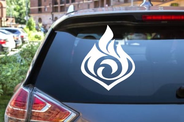 Машина с наклейками Геншин