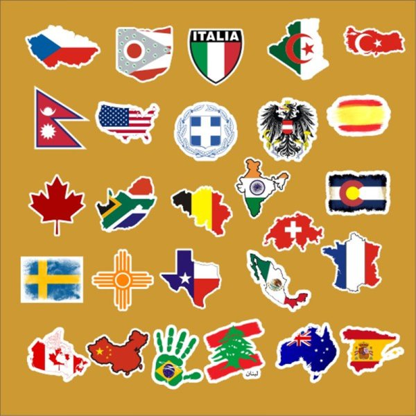 Наклейки разных стран