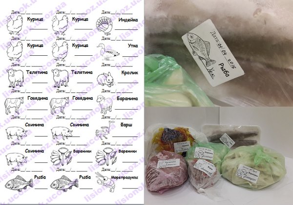 Наклейки для продуктов в морозильную камеру