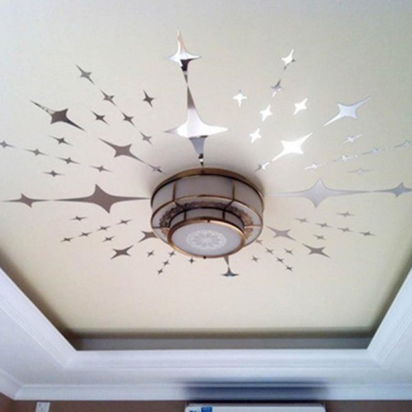 Зеркальные наклейки на потолок