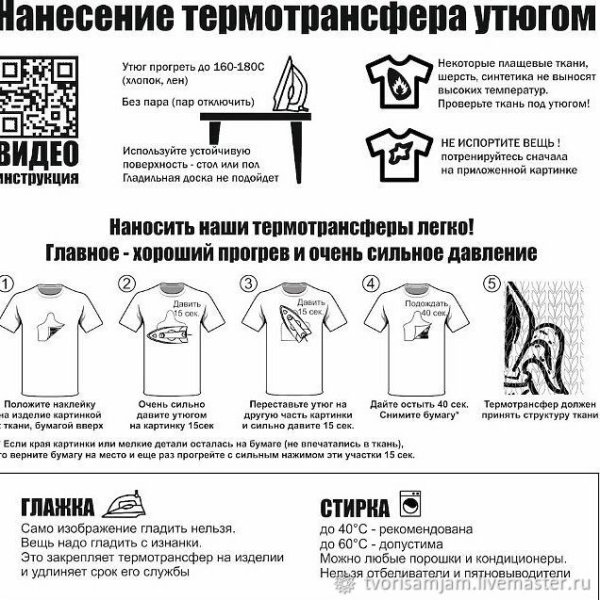Инструкция для Термонаклеек на одежду