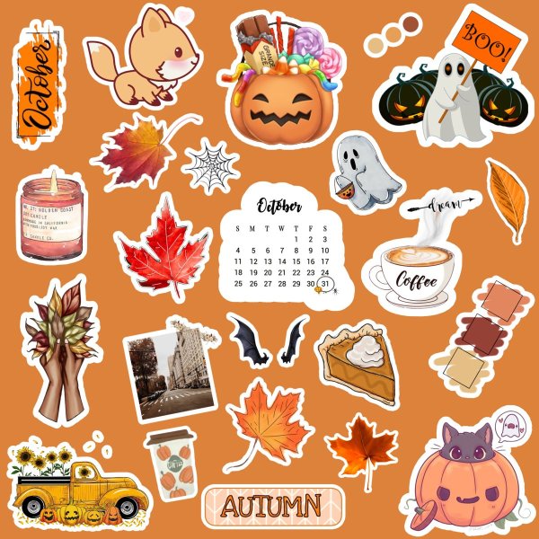 Осенние наклейки для ежедневника