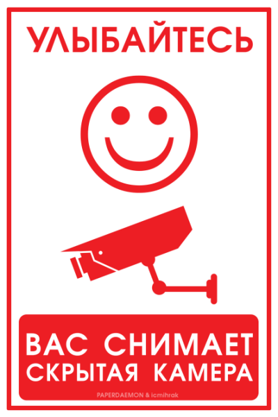 Ведётся видеонаблюдение табличка с юмором
