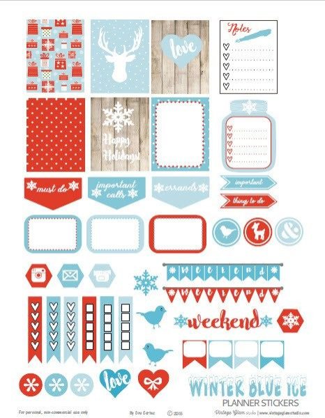 Наклейки новогодние в планер