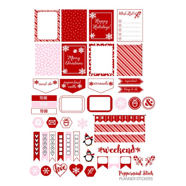 Наклейки новогодние в планер