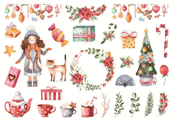 Наклейки новогодние в планер