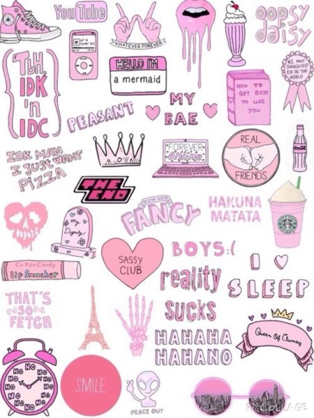 Наклейки розовая тема
