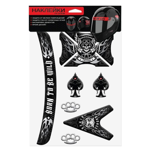 Наклейки на мотошлем зубы