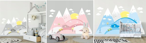 Наклейки на стену горы в детскую