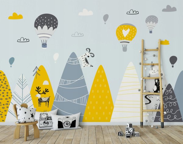 Виниловая наклейка горы детская