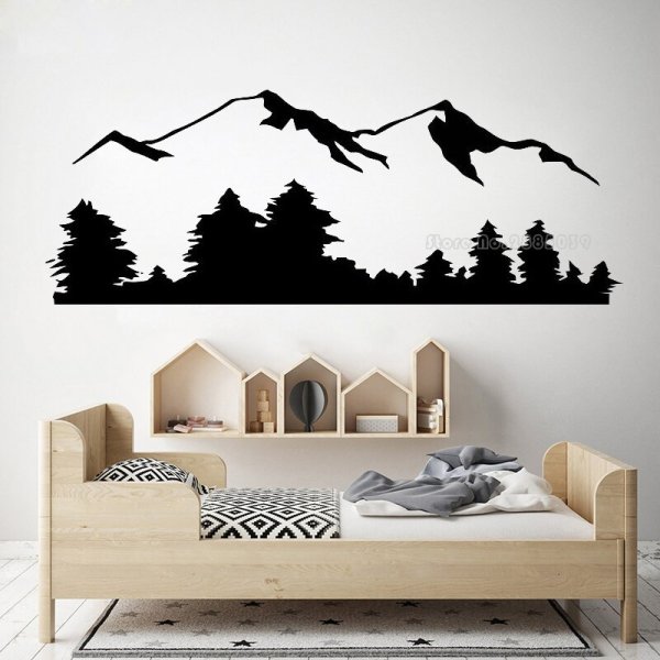 Наклейка в детскую комнату горы