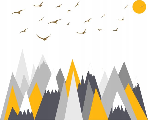 Горы на стене в детской в скандинавском стиле