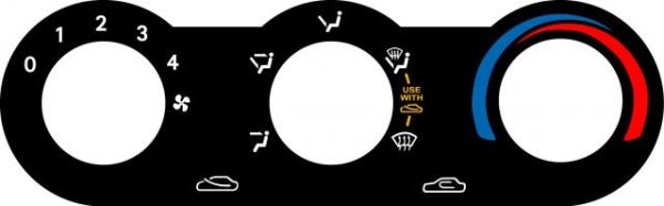 Наклейка регулятора отопителя Хендай акцент