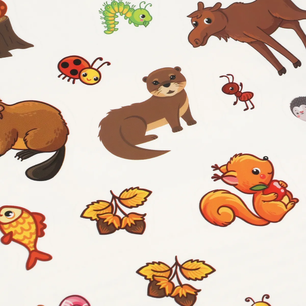 Наклейка. Дикие животные