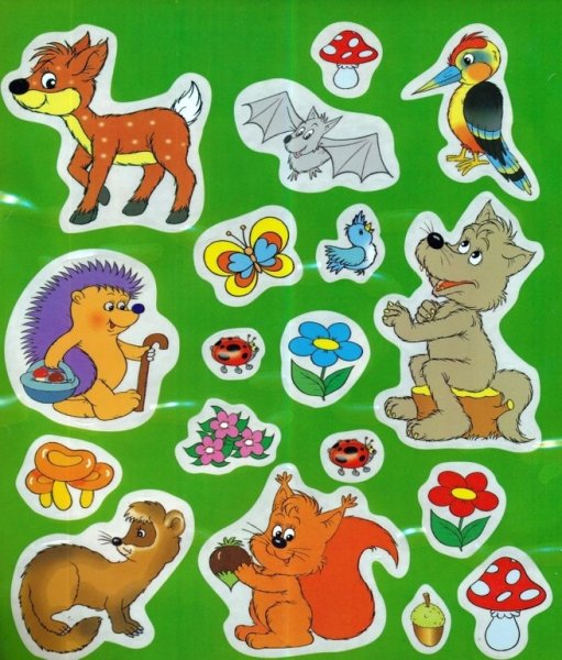 Раскраски для наклеек животные