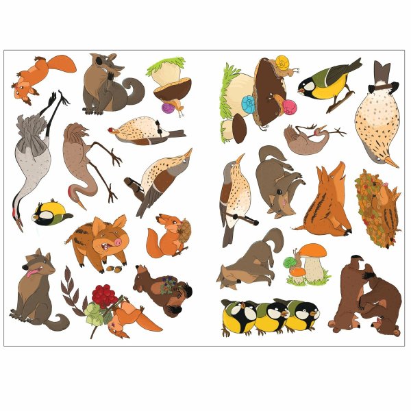 В лесу. Многоразовые наклейки