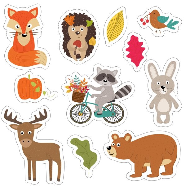 С наклейками Лесные животные