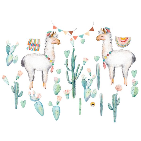 Наклейка интерьерная "ламы"