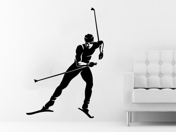 Наклейка на авто лыжник