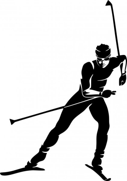 Лыжник силуэт