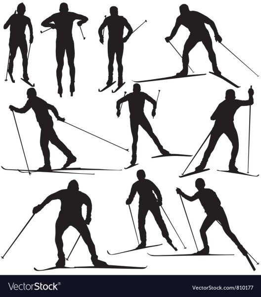 Лыжный спорт силуэт