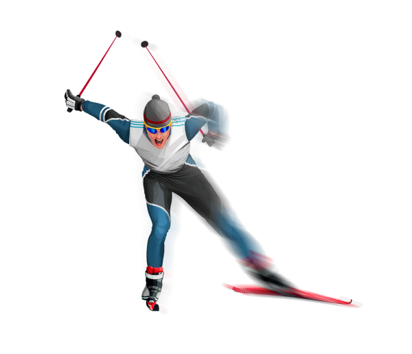 Лыжник на прозрачном фоне