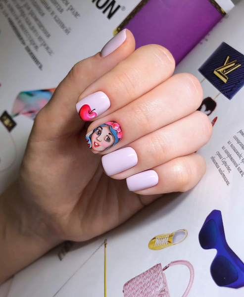 Маникюр на миндальные ногти лето