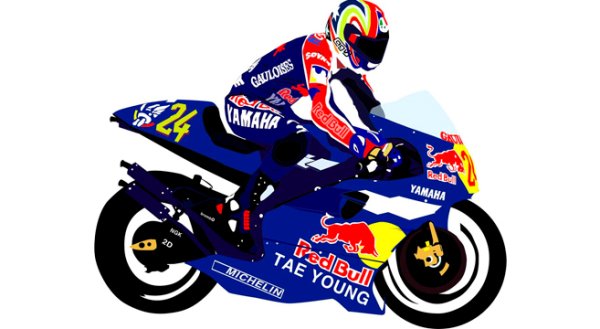 Мотоциклист на прозрачном фоне