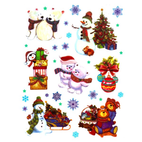 Наклейки на окна новогодние