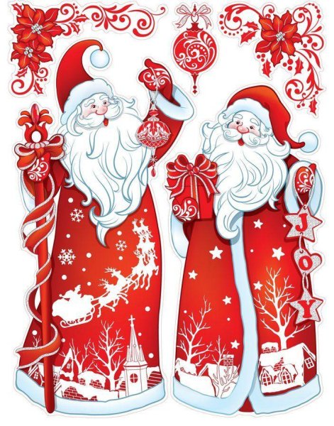 Новогодние украшения на стены наклейки