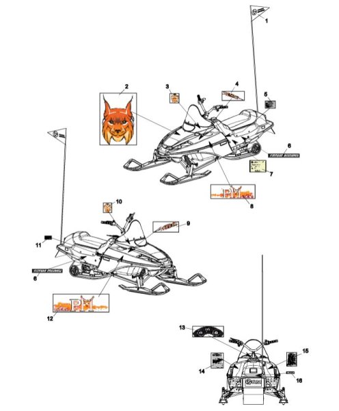 Наклейки на снегоход Тайга 500