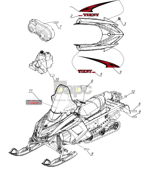Снегоход Тикси 250 схема