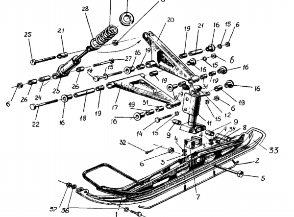 Передняя подвеска снегохода Рысь 440