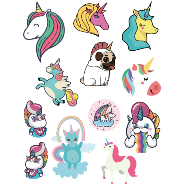 Наклейки для срисовки Единорог