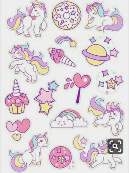 Раскраски Стикеры Единороги