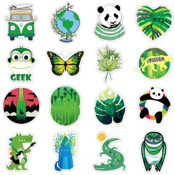 Стикеры в зелёном стиле