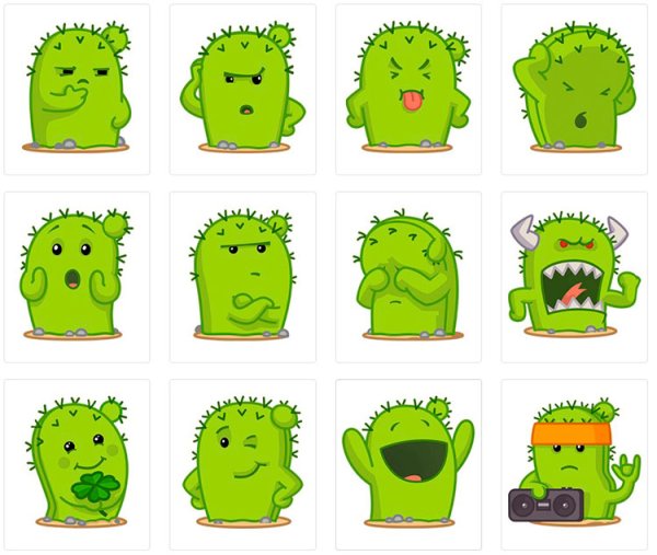 Стикеры кактусы