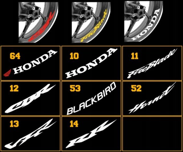 Наклейки внутри диска мотоцикла